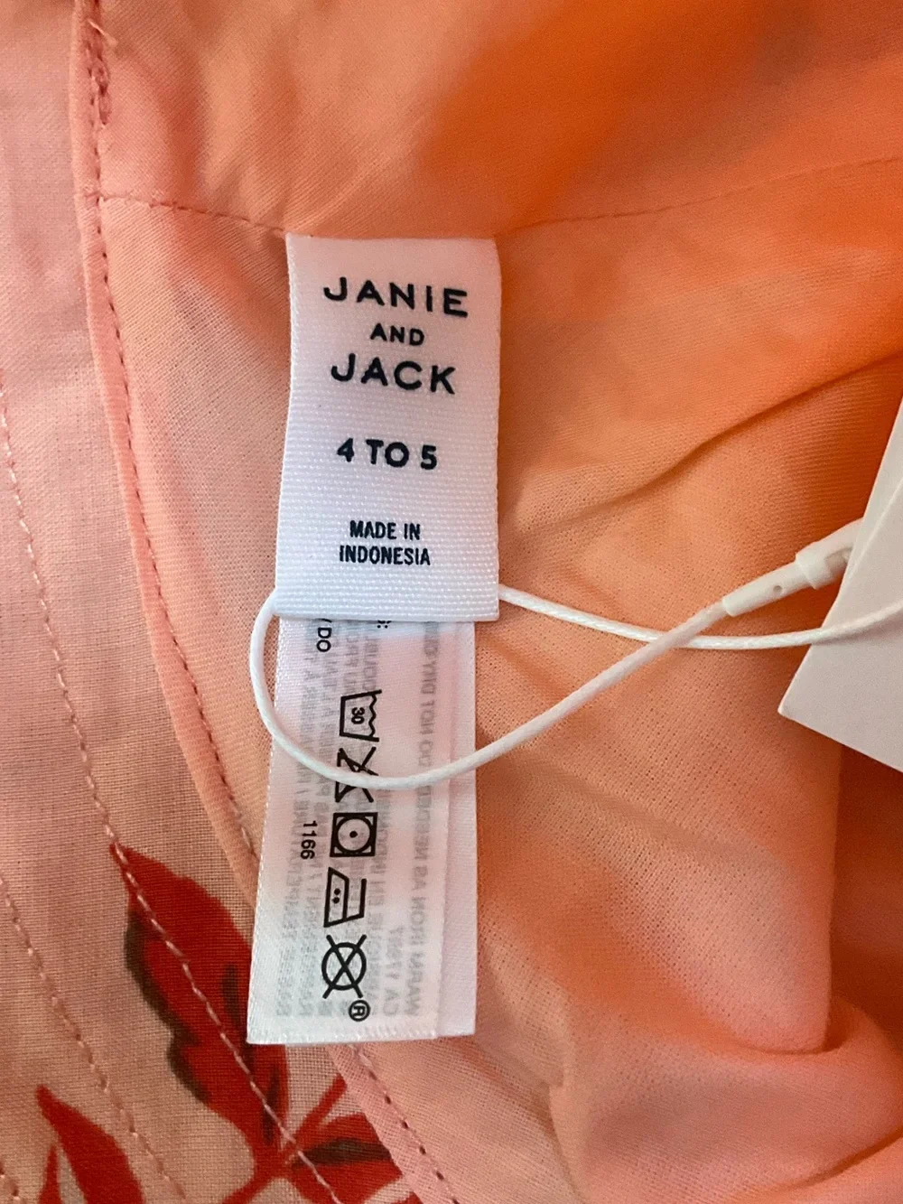 Janie and Jack Peach and Red Floral Bucket Hat Size 4-5years NWT